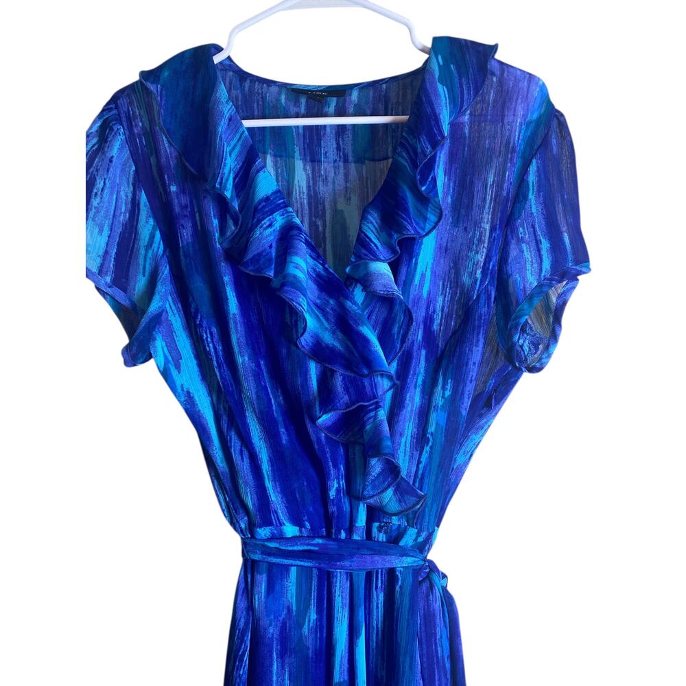 MSK Blue ruffle dress size 14 - Picture 3 of 8